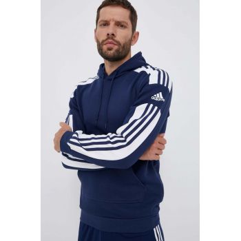 adidas Performance bluză trening Squadra 21 culoarea bleumarin, cu glugă, cu imprimeu GT6636