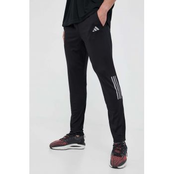 adidas Performance pantaloni de alergare Own the Run culoarea negru, cu imprimeu HN0806 ieftini