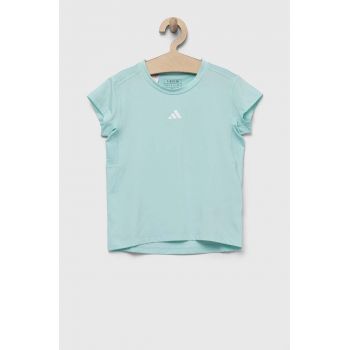 adidas tricou copii culoarea turcoaz de firma original