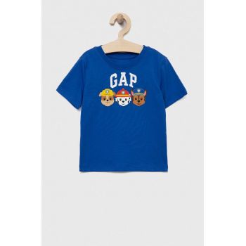 GAP tricou copii x Paw Patrol culoarea albastru marin, cu imprimeu