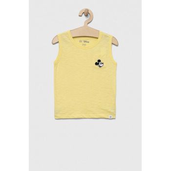 GAP tricou de bumbac pentru copii x Disney culoarea galben, cu imprimeu de firma original