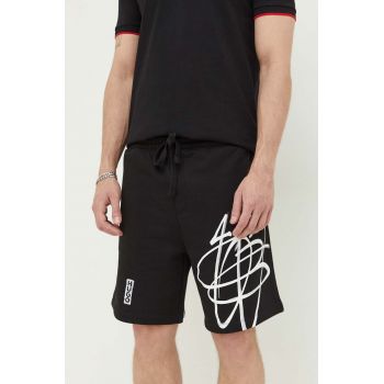 HUGO pantaloni scurti din bumbac culoarea negru