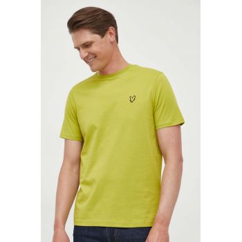 Lyle & Scott tricou din bumbac culoarea verde, neted