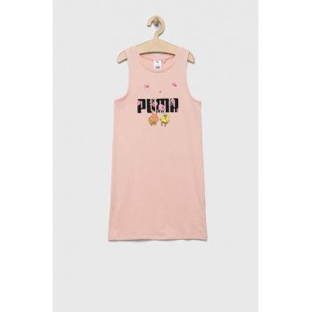 Puma rochie fete x SPONGEBOB culoarea roz, mini, drept