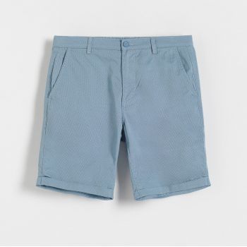 Reserved - Pantaloni scurți regular din bumbac - Albastru