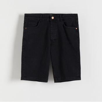 Reserved - Pantaloni scurți regular din denim - Negru