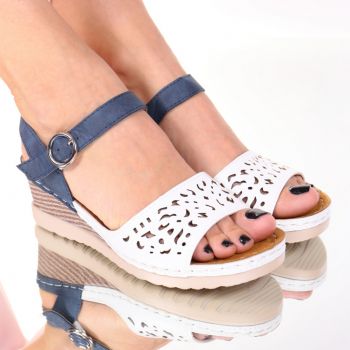 Sandale alb cu bleumarin usoare Sarita