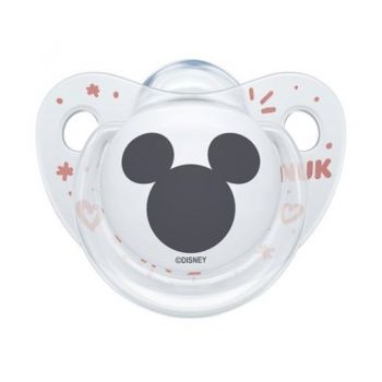 Suzeta Nuk Disney Mickey silicon 6-18 luni M2 transparentroz