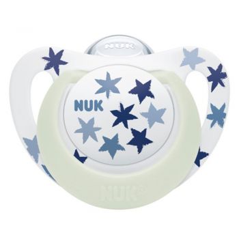 Suzeta Nuk Star Night silicon 18-36 luni M3 albastru