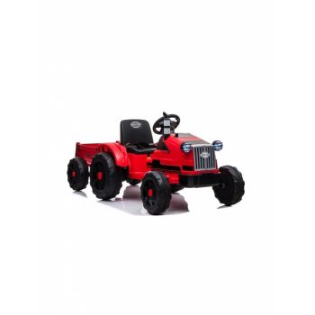 Tractor electric cu remorca pentru copii rosu de firma originala