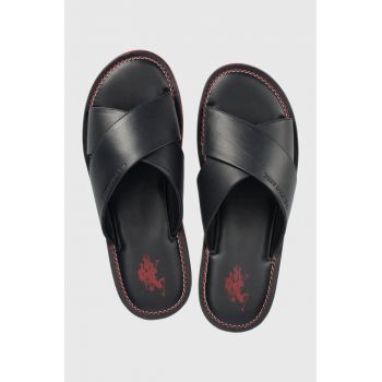 U.S. Polo Assn. slapi de piele MYLO barbati, culoarea albastru marin, MYLO002M