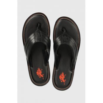 U.S. Polo Assn. slapi de piele MYLO barbati, culoarea negru, MYLO003M