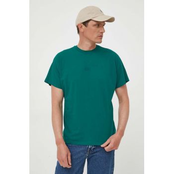 United Colors of Benetton tricou din bumbac culoarea verde, neted