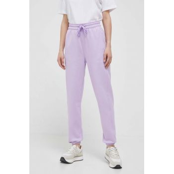 adidas by Stella McCartney pantaloni de trening culoarea violet, neted de firma original