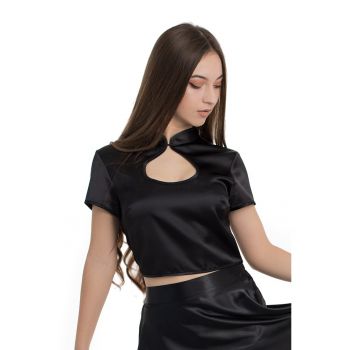 Bluza crop de satin Malvina