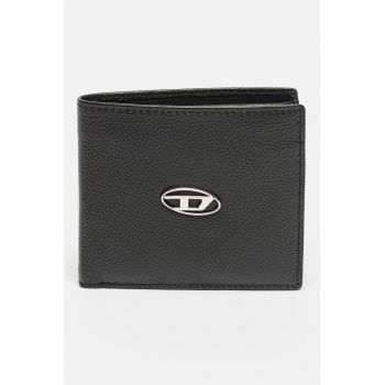 Portofel pliabil din piele cu detaliu cu logo metalic Hiresh II