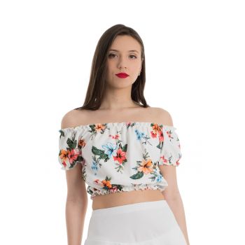 Top crop cu model floral Otilia