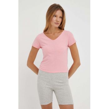 American Vintage tricou din bumbac culoarea roz
