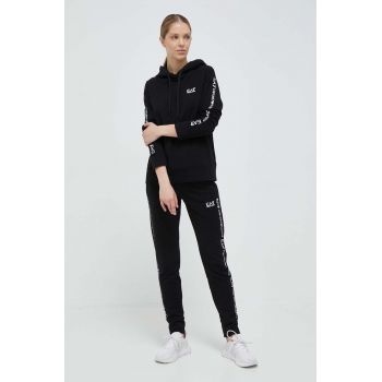 EA7 Emporio Armani trening femei, culoarea negru