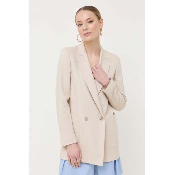 Marella sacou culoarea bej, cu doua randuri de nasturi, neted de firma original