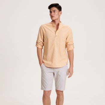 Reserved - Pantaloni scurți din bumbac regular fit - Bej