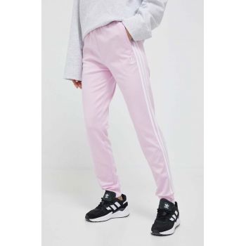 adidas Originals pantaloni de trening culoarea roz, cu imprimeu ieftin