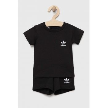 adidas Originals set de bumbac pentru bebelusi culoarea negru ieftin