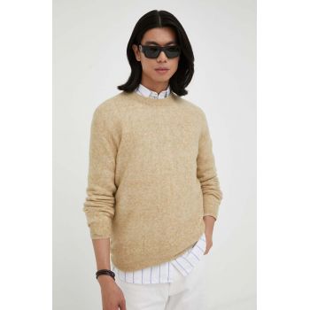 American Vintage pulover de lana barbati, culoarea bej, light de firma original