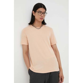 American Vintage tricou din bumbac culoarea portocaliu, neted ieftin