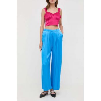 Bardot pantaloni femei, lat, high waist