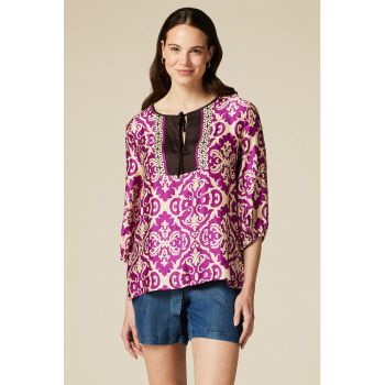 Bluza cu imprimeu si maneci 3/4