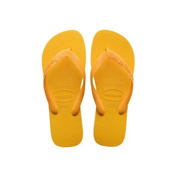 Havaianas slapi TOP femei, culoarea galben, cu toc plat, 4000029.1740 de firma originali