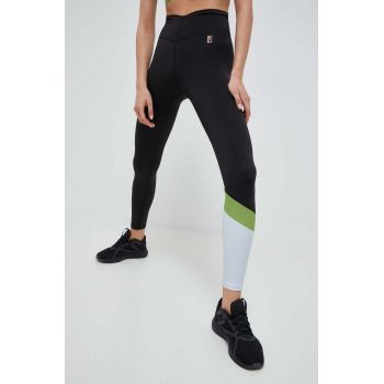 P.E Nation leggins de antrenament Sprint Time culoarea negru, cu imprimeu