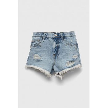 Sisley pantaloni scurti din denim pentru copii cu imprimeu, talie reglabila