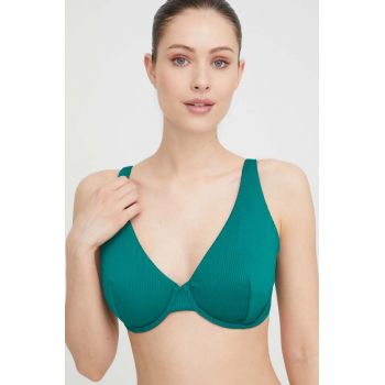 Hollister Co. sutien de baie culoarea verde, cupa moale