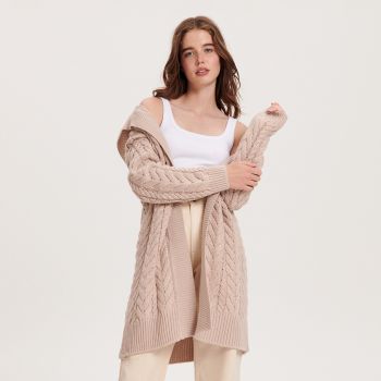 Reserved - Cardigan cu glugă - Roz