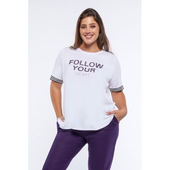 Tricou cu detalii texturate