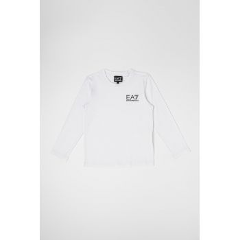 Bluza de bumbac cu logo pe piept