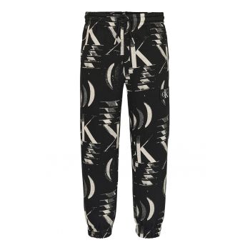 Pantaloni sport relaxed fit cu model