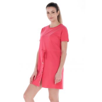 Rochie de bumbac cu snur in talie