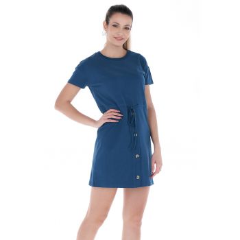 Rochie de bumbac cu snur in talie