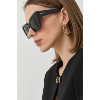 Saint Laurent ochelari de soare femei, culoarea negru