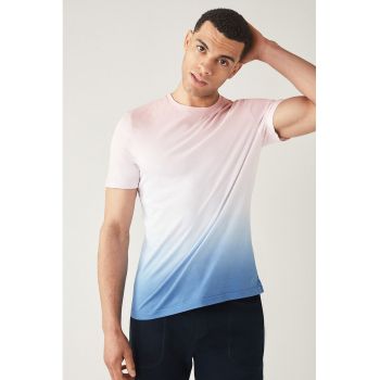 Tricou de bumbac cu model in degrade