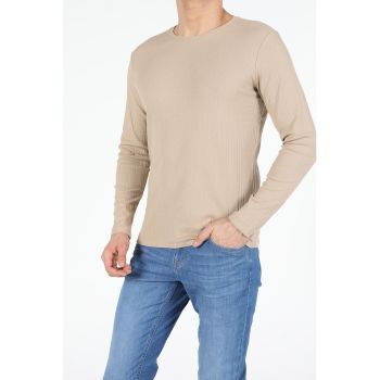Bluza slim fit cu decolteu rotund