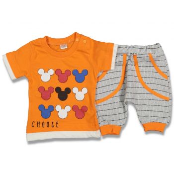 Compleu 2 piese, pentru copii, Mickey Mouse, portocaliu, 9-24 luni Compleu 2 piese, pentru copii, Mickey Mouse, portocaliu, 9-24 luni