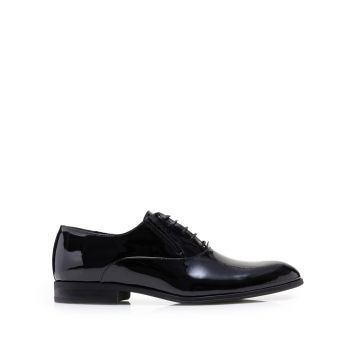 Pantofi eleganți bărbați din piele naturală, Leofex - 669 Negru Lac de firma original