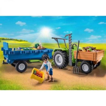 Playmobil - Tractor Cu Remorca Si Muncitor la reducere