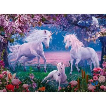 Puzzle Unicorni Albi, 100 Piese de firma original