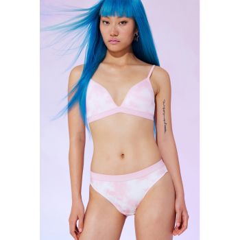 Sutien de baie cu cupe triunghiulare si aspect tie-dye