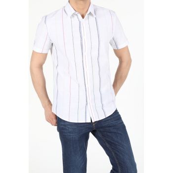 Camasa slim fit cu maneci scurte